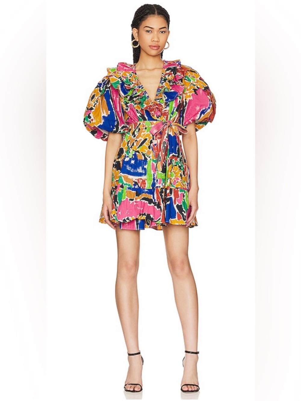 Anthropologie Revolve Love the Label Remy Ruffled Dress M